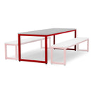 Monarch dining table with grey top - Red / A1