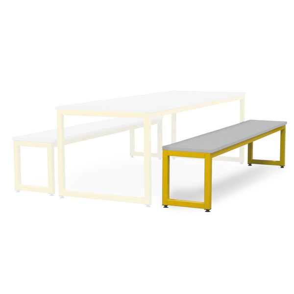Monarch dining bench with grey top - Yellow
