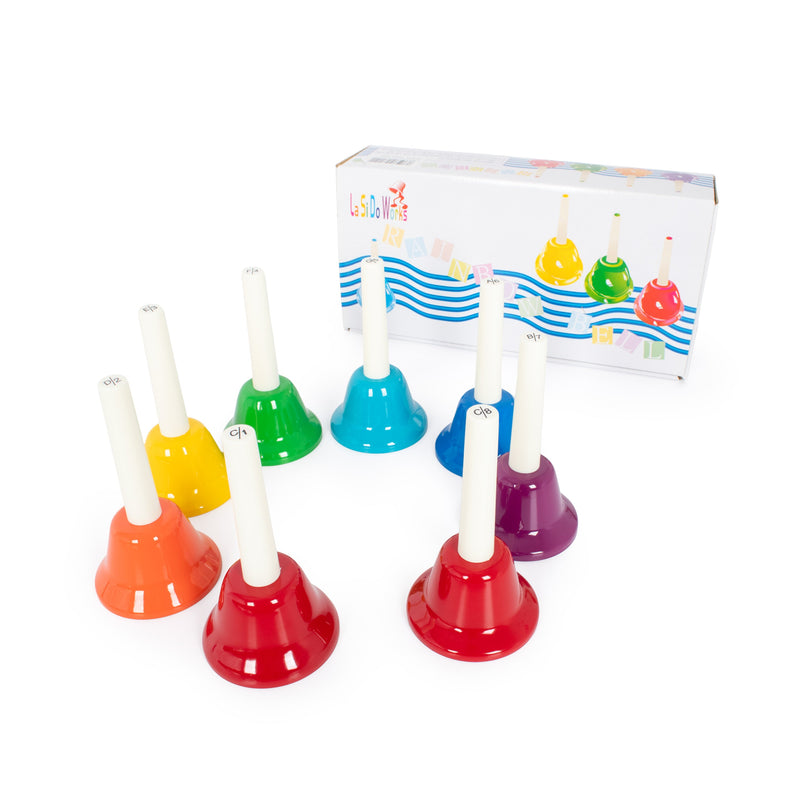 Percussion Workshop Pack Of 8 Coloured Hand Bells