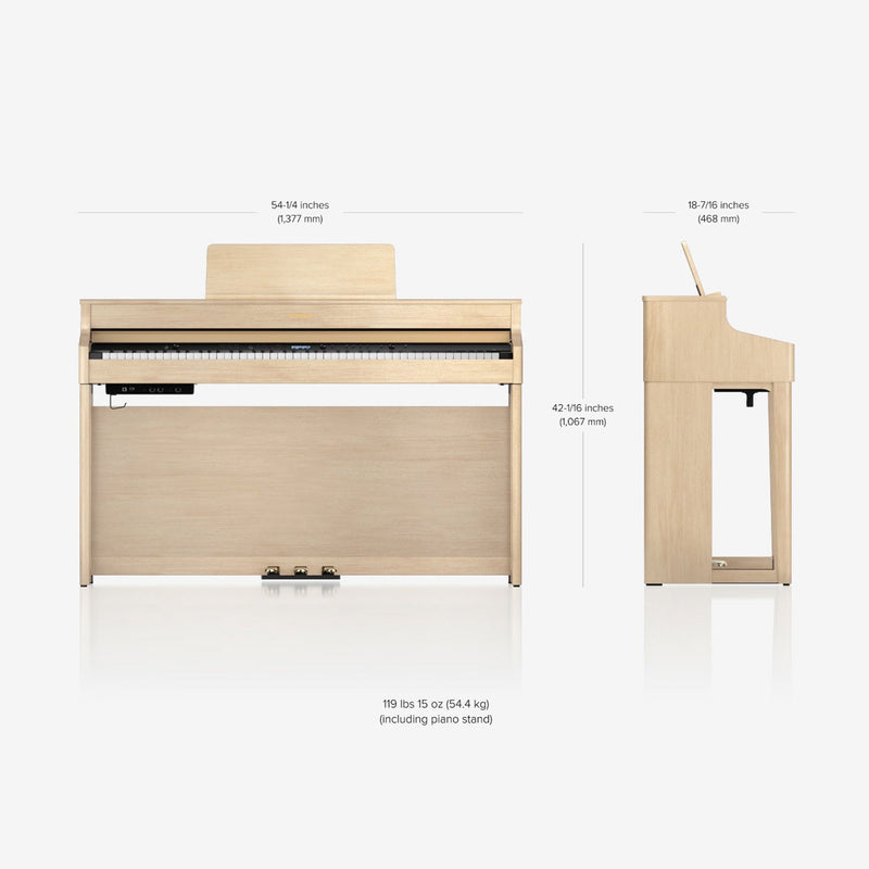 Roland HP702 digital piano - Light oak
