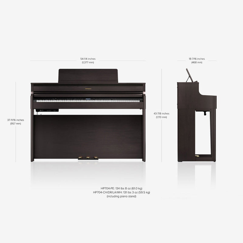 Roland HP704 digital piano - Light oak