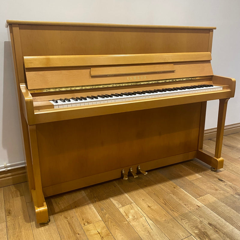 Pre-owned Yamaha P116 upright piano in satin alder - A1