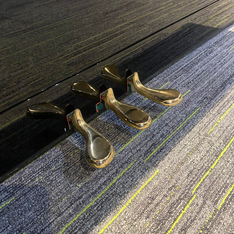 Pre-owned Yamaha C110A upright piano in polished ebony