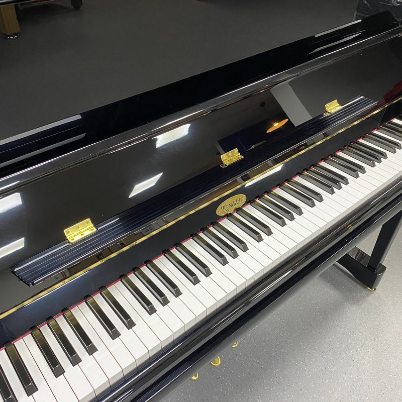 Pre-owned Kemble Conservatoire upright piano in polished ebony