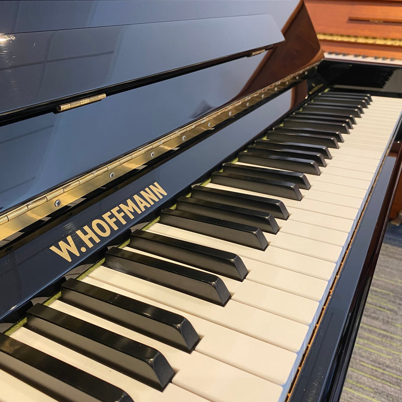 Pre-owned Hoffmann T128 upright piano in polished ebony