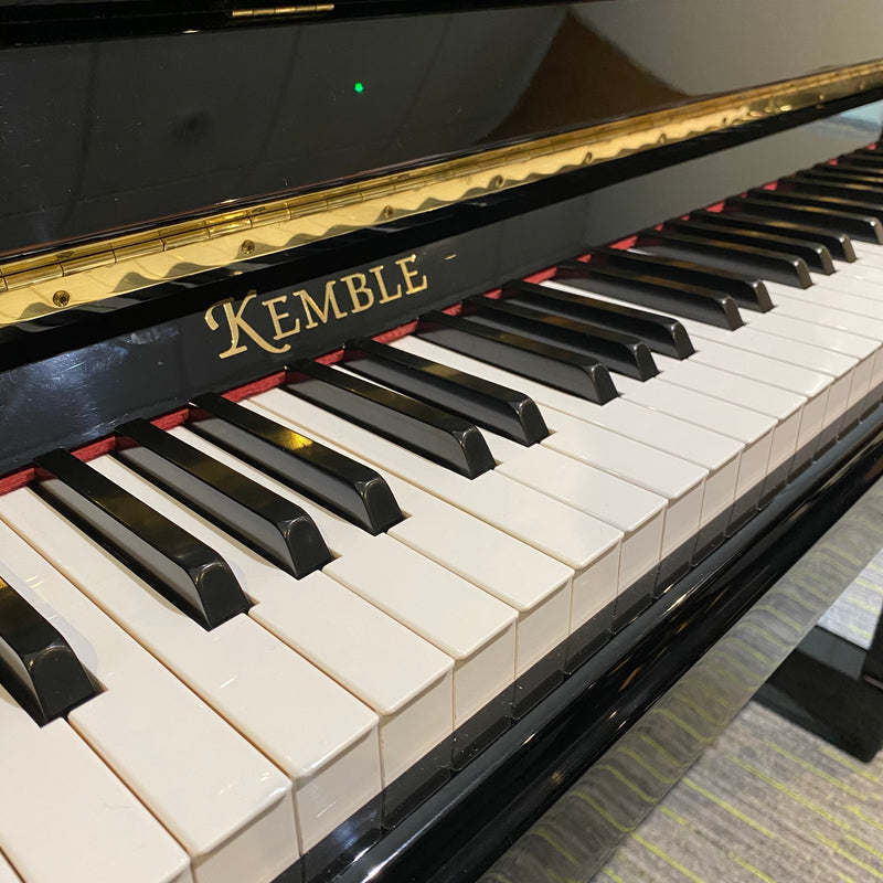 Pre-owned Kemble K121ZT upright piano in polished ebony