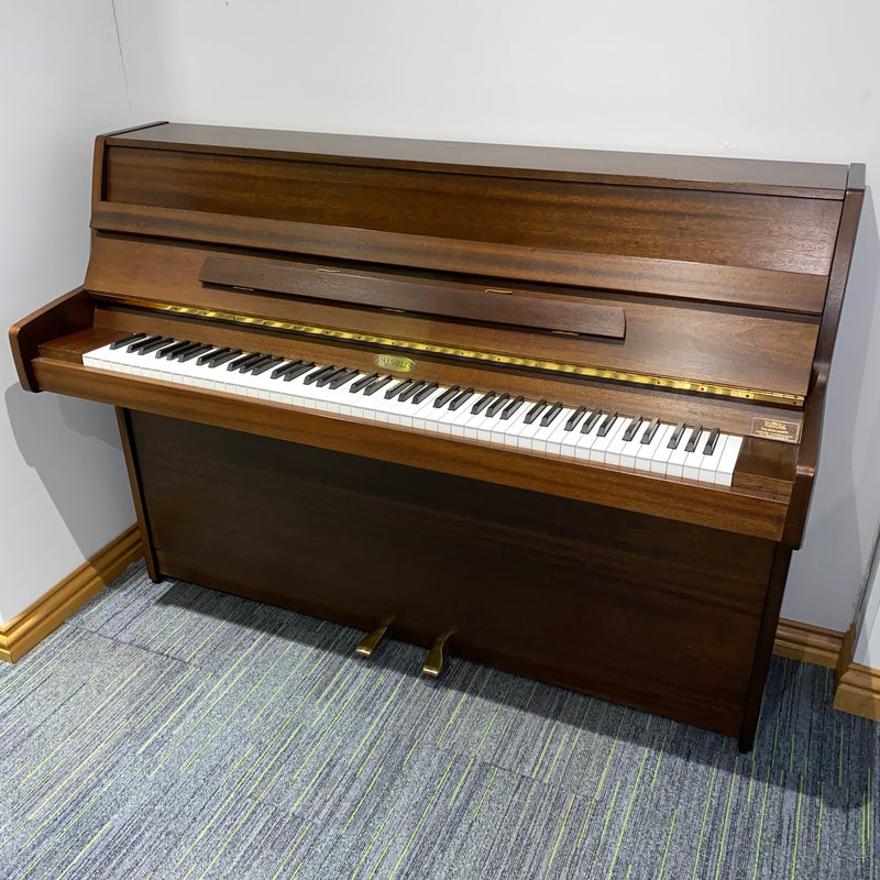 Pre-owned Kemble Studio upright piano in satin mahogany