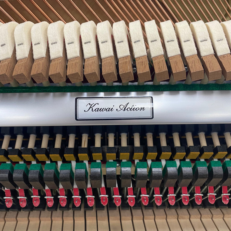Kawai K-200 upright piano - Polished White, Silver Fittings