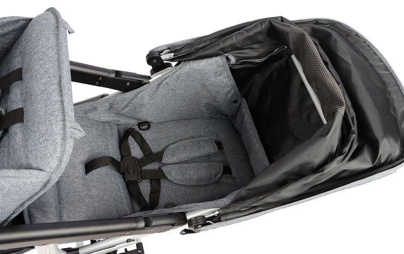 Familidoo Lightweight 3-Seater Stroller with Rain Cover
