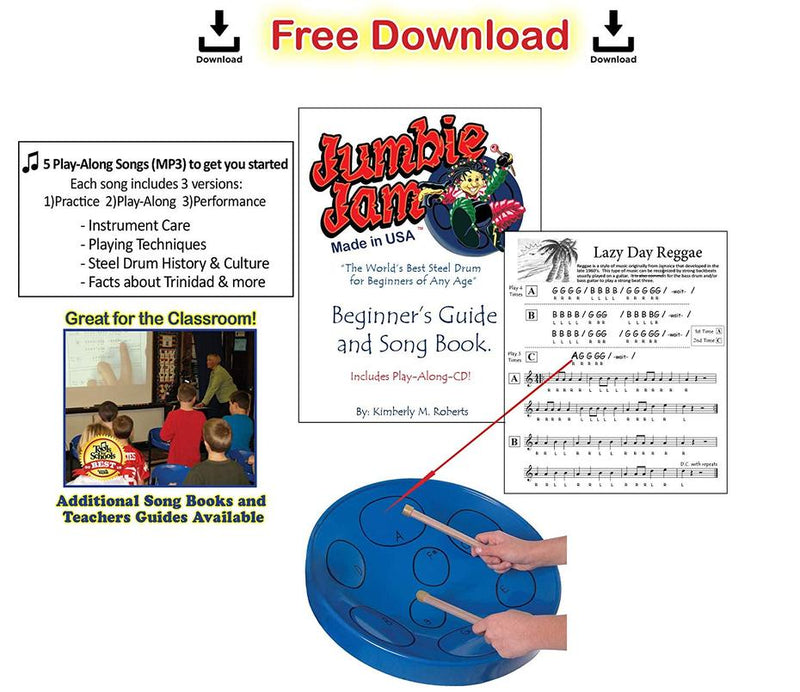 Jumbie Jam Steel Pan With Metal Z Stand - Grey Pan