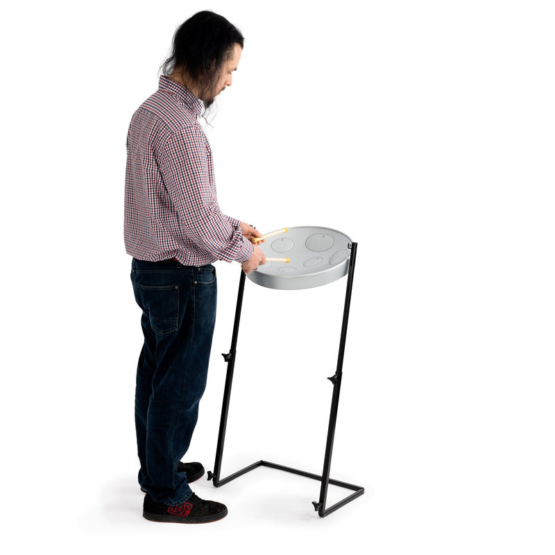 Pack of 4  Jumbie Jam steel pan with metal Z stand - grey pan