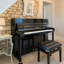 Kawai K-200 upright piano - Polished Ebony, Silver Fittings