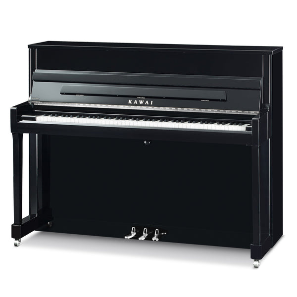 Kawai K-200 upright piano - Polished Ebony, Silver Fittings