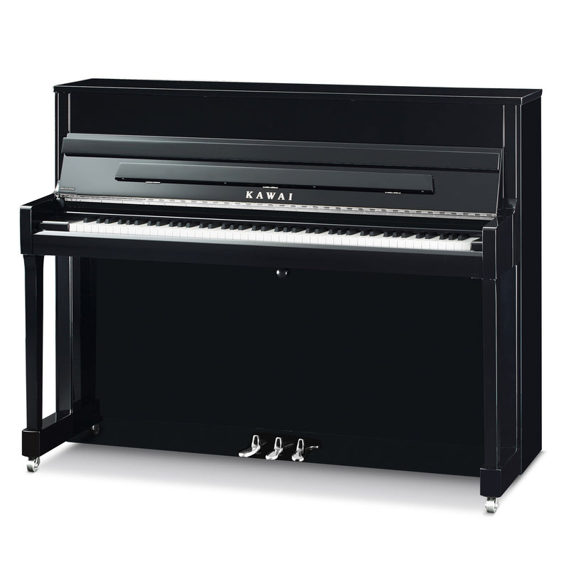 Kawai K-200 upright piano - Polished Ebony, Silver Fittings