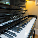 Kawai K300 upright piano - Polished Ebony, Chrome Fittings
