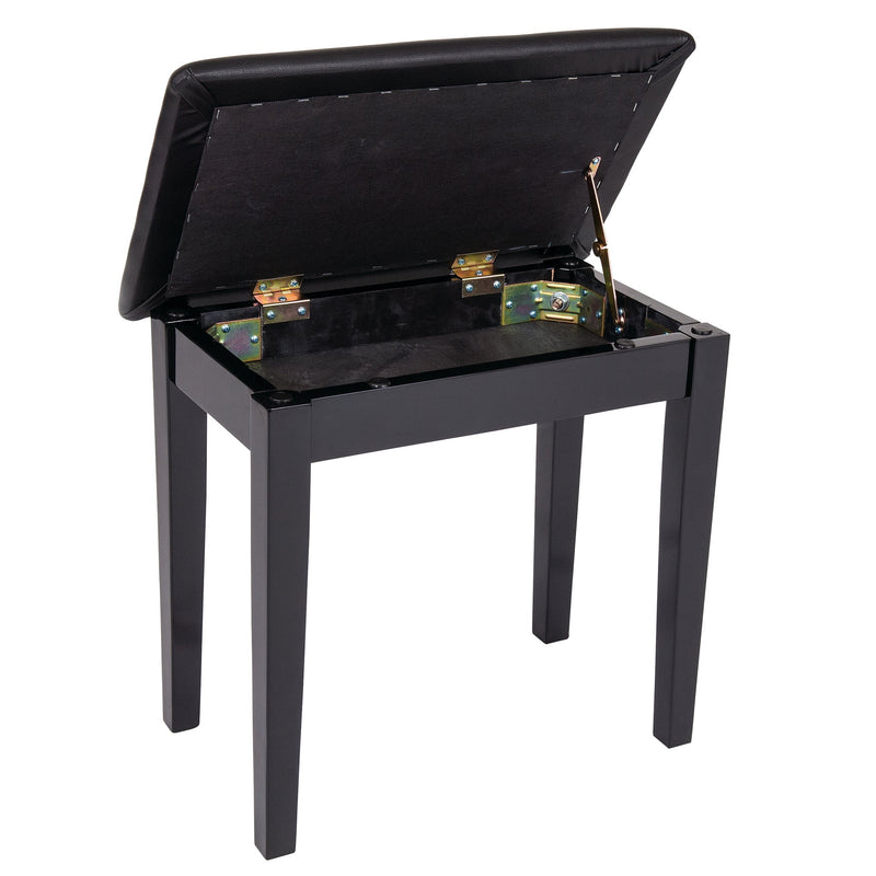 Kinsman Piano Bench with Storage - Satin black