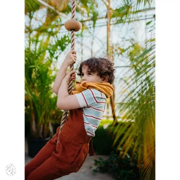 Climbing Rope with Wooden Steps