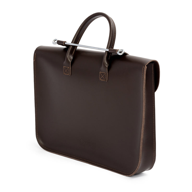 Oxford Traditional leather music case - Chocolate brown