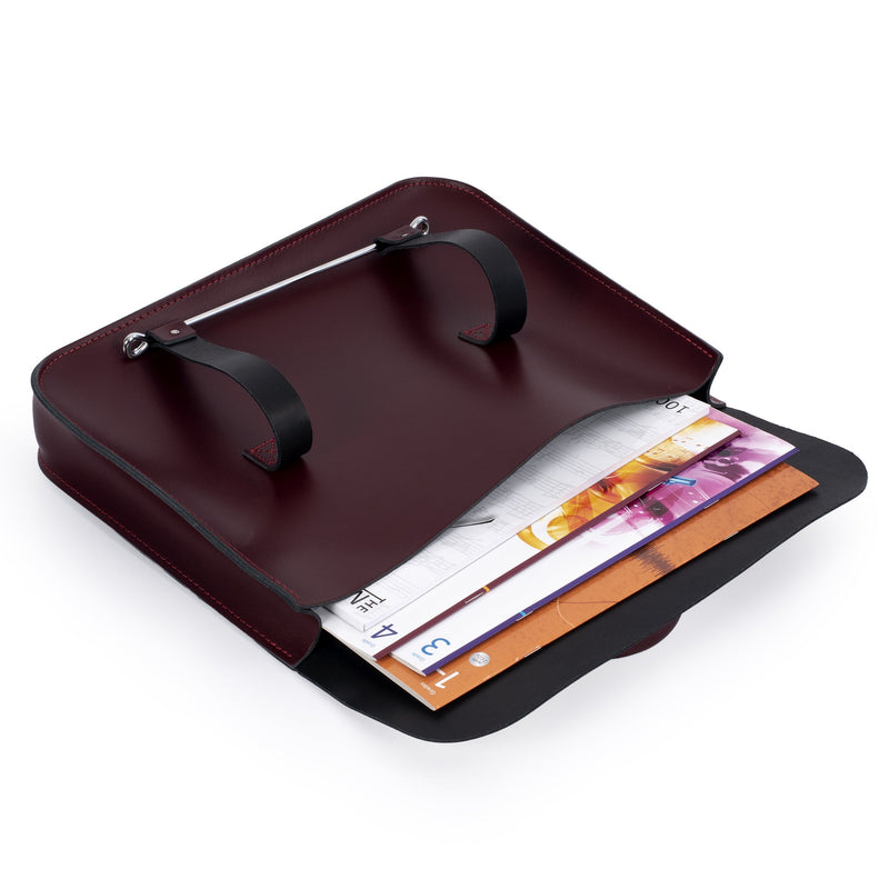 Oxford Traditional leather music case - Dark burgundy