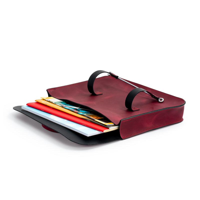 Oxford Traditional leather premium music case - Bordeaux