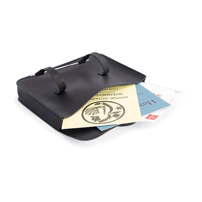 Oxford Traditional leather premium music case - Ebony black