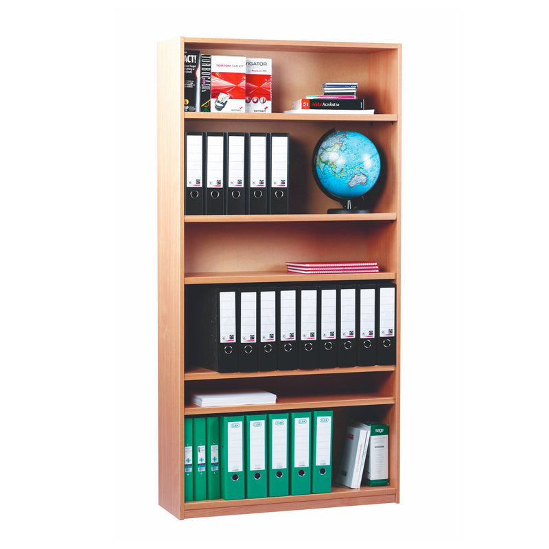 Monarch open bookcase with 1 fixed and 4 adjustable shelves