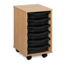 Monarch shallow tray storage unit - 6 trays (1 x 6) beech