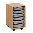 Monarch 6 single tray storage unit (1 x 6) - Light grey