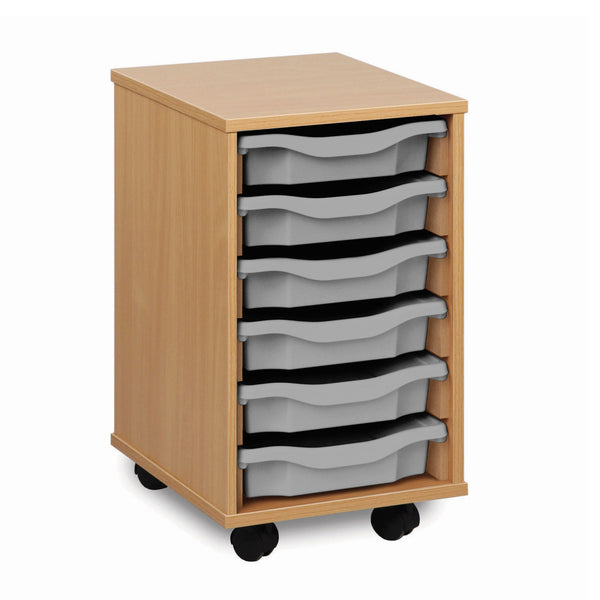 Monarch 6 single tray storage unit (1 x 6) - Light grey