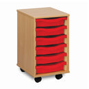 Monarch 6 single tray storage unit (1 x 6) - Red