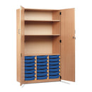 Monarch 21 single tray storage cupboard with 2 shelves - Blue