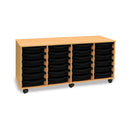 Monarch shallow tray storage unit - 24 trays (4 x 6) beech