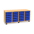 Monarch shallow tray storage unit - 24 trays (4 x 6) beech
