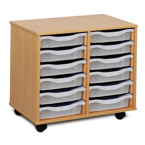 Monarch 12 single tray storage unit (2 x 6) - Transparent