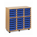 Monarch shallow tray storage unit - 30 trays (3 x 10) beech