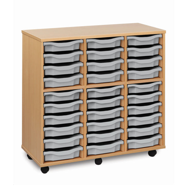 Monarch 30 single tray storage unit (3 x 10) - Light grey