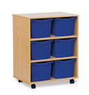 Monarch 6 triple tray storage unit (2 x 3) - Blue