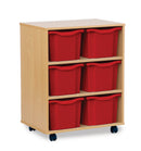 Monarch 6 triple tray storage unit (2 x 3) - Red