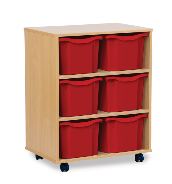 Monarch 6 triple tray storage unit (2 x 3) - Red