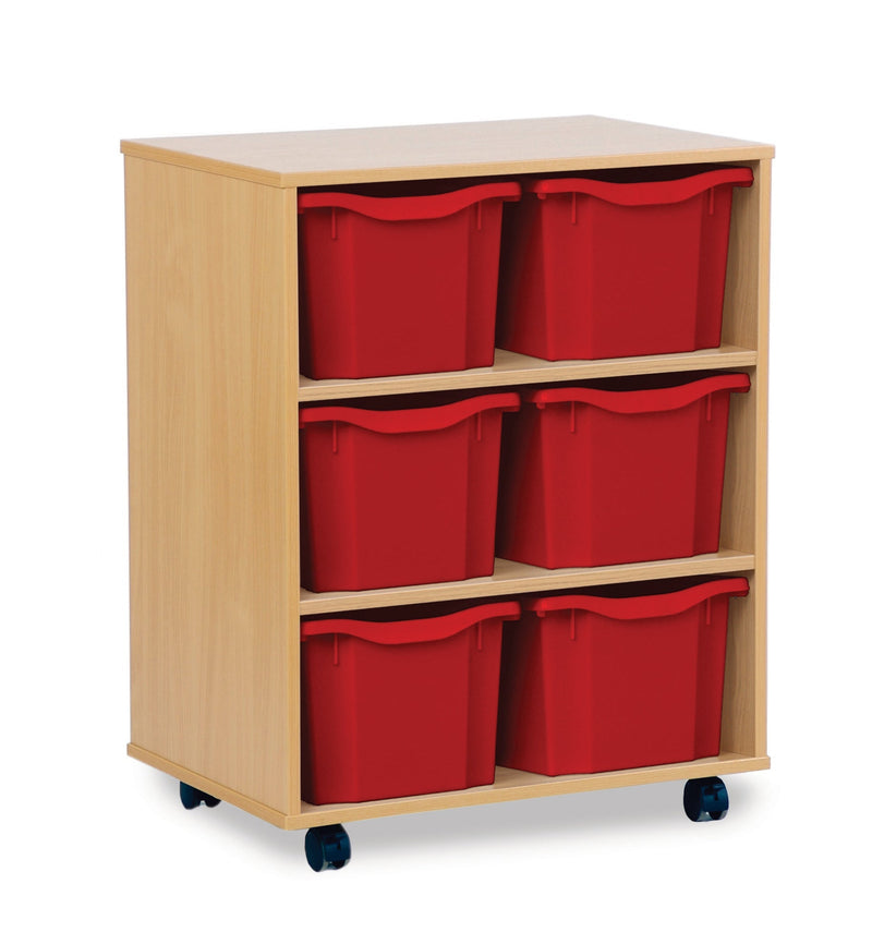 Monarch 6 triple tray storage unit (2 x 3) - Red