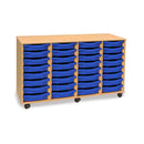 Monarch shallow tray storage unit - 32 trays (4 x 8) beech