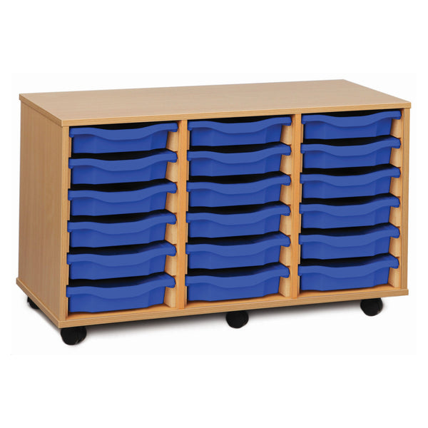 Monarch 18 single tray storage unit (3 x 6) - Blue