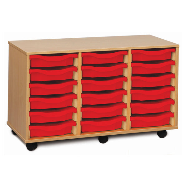 Monarch 18 single tray storage unit (3 x 6) - Red