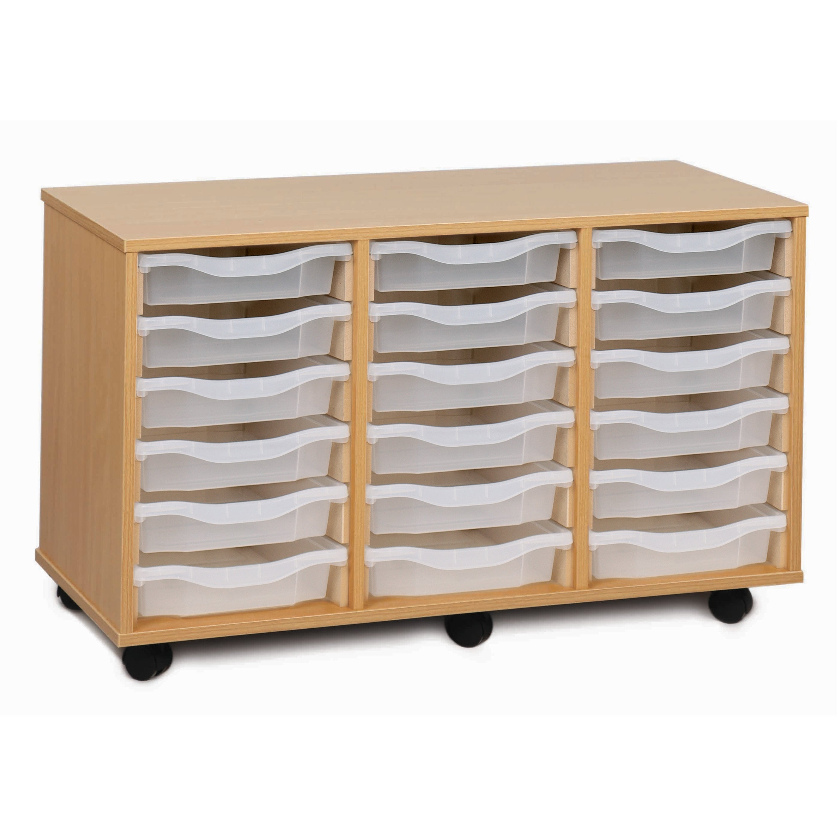 Monarch 18 single tray storage unit (3 x 6) - Transparent