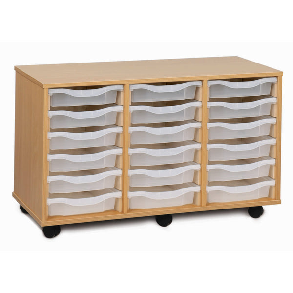 Monarch 18 single tray storage unit (3 x 6) - Transparent
