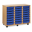 Monarch shallow tray storage unit - 24 trays (3 x 8) beech