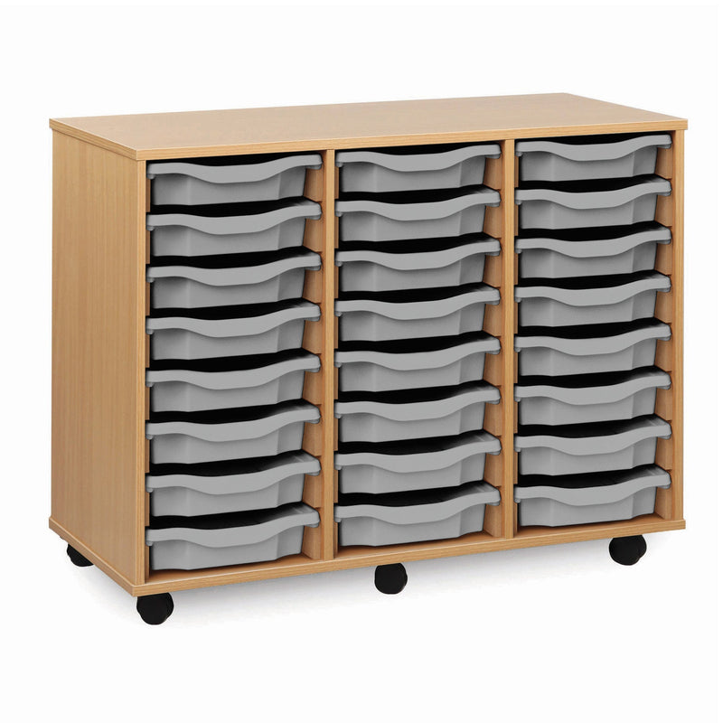 Monarch 24 single tray storage unit (3 x 8) - Light grey