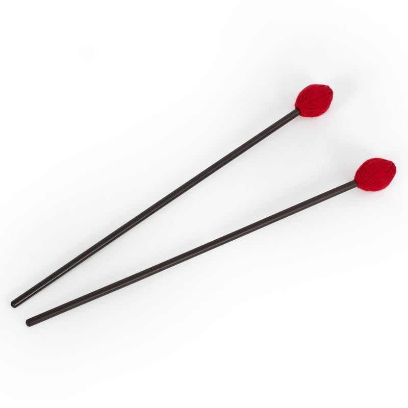 Percussion Workshop Vibraphone / marimba beaters pair - 3.3cm red wool head ‚Äì medium hard