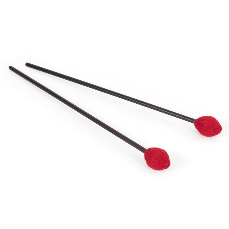 Percussion Workshop Vibraphone / marimba beaters pair - 3.3cm red wool head ‚Äì medium hard