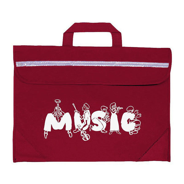 Duo music bag with musician design - Burgundy